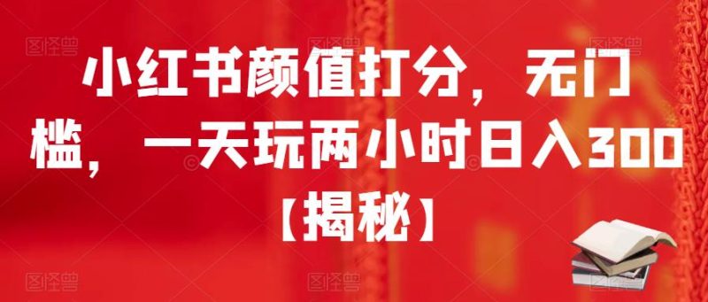小红书颜值打分，无门槛，一天玩两小时日入300+【揭秘】-生财有道