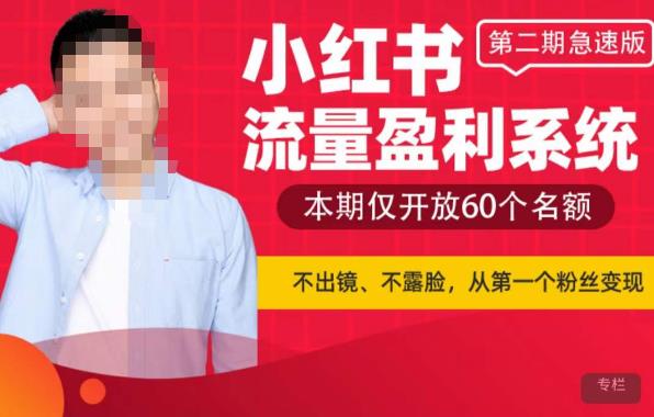 小红书流量盈利系统（第二期急速版），不出境，不露脸，轻松把流量变成米-生财有道