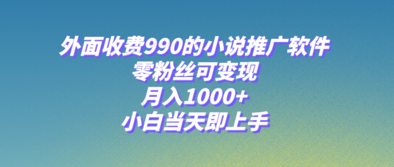 （8016期）小说推广软件，零粉丝可变现，月入1000+，小白当天即上手【附189G素材】-生财有道