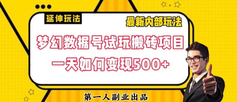 数据号回归玩法游戏试玩搬砖项目再创日入500+【揭秘】-生财有道