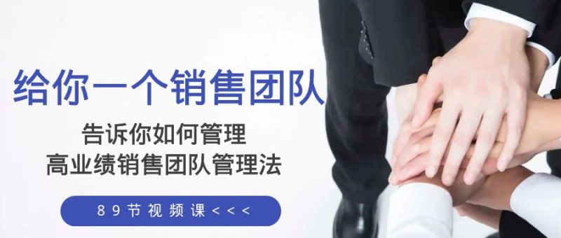 （8169期）给你 一个销售团队，告诉你如何管理，高业绩销售团队管理法（89节课）-生财有道