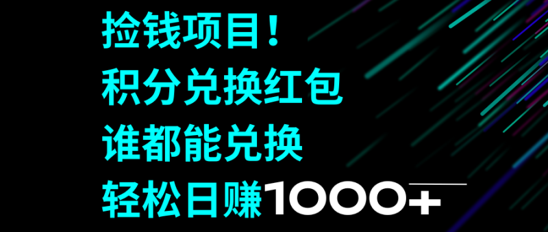 （8378期）捡钱项目！积分兑换红包，谁都能兑换，轻松日赚1000+-生财有道