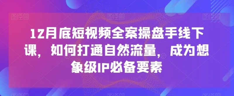 12月底短视频全案操盘手线下课，如何打通自然流量，成为想象级IP必备要素-生财有道