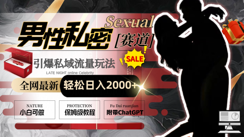（8713期）全网最新男性私密赛道玩法，引爆私域流量，轻松日入2000+-生财有道