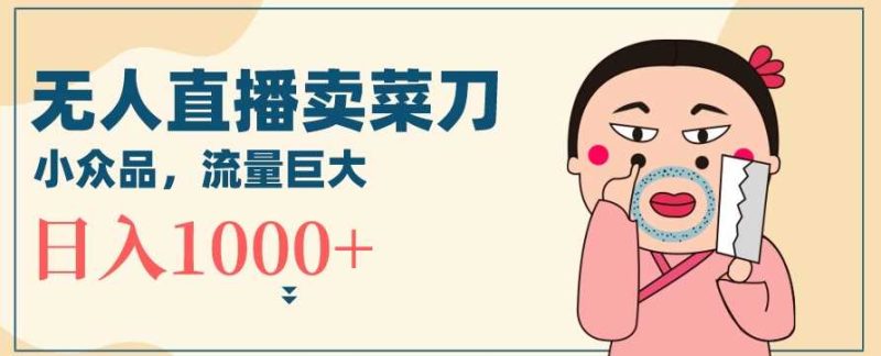 无人冷门品直播新玩法，通过卖菜刀日入1000+【揭秘】-生财有道