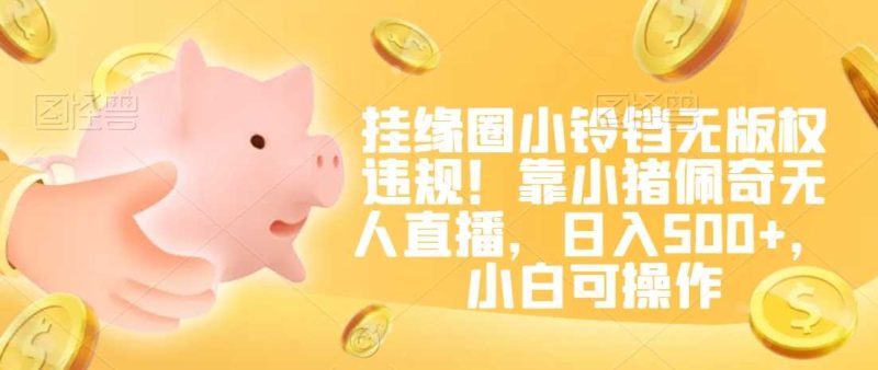 挂缘圈小铃铛无版权违规！靠小猪佩奇无人直播，日入500+，小白可操作【揭秘】-生财有道