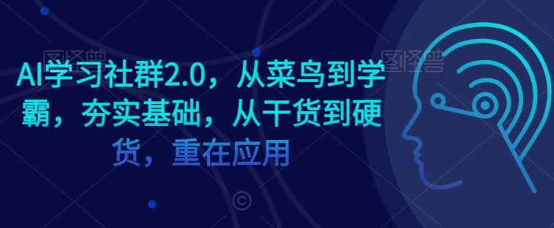 AI学习社群2.0，从菜鸟到学霸，夯实基础，从干货到硬货，重在应用-生财有道