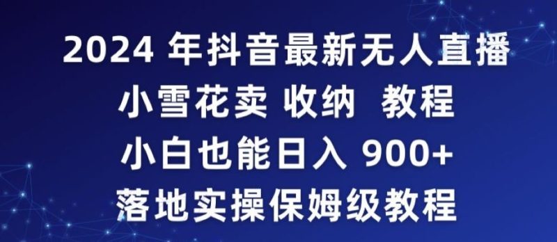 2024年抖音最新无人直播小雪花卖收纳教程,小白也能日入900+落地实操保姆级教程【揭秘】-生财有道