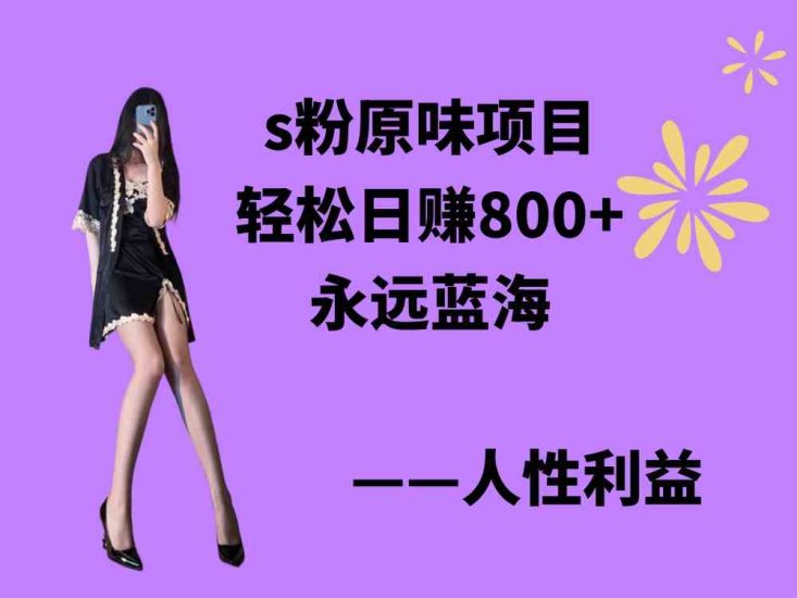 （9072期）s粉原味项目，轻松日赚800+，永远的蓝海项目，无脑操作也能直接出单 人…-生财有道