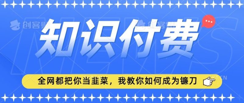 2024最新知识付费项目，小白也能轻松入局，全网都在教你做项目，我教你做镰刀【揭秘】-生财有道