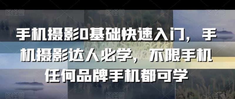 手机摄影0基础快速入门，手机摄影达人必学，不限手机任何品牌手机都可学-生财有道