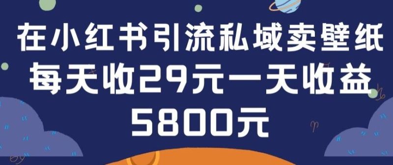 在小红书引流私域卖壁纸每张29元单日最高卖出200张(0-1搭建教程)【揭秘】-生财有道