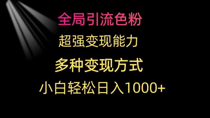 （9680期）全局引流色粉 超强变现能力 多种变现方式 小白轻松日入1000+-生财有道