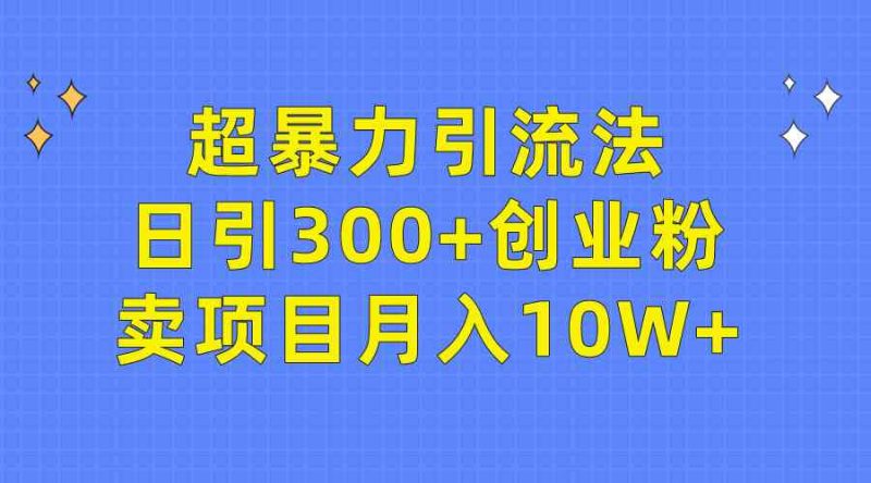 (9954期)超暴力引流法,日引300+创业粉,卖项目月入10W+-生财有道