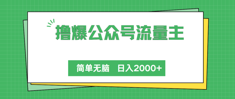 （10310期）撸爆公众号流量主，简单无脑，单日变现2000+-生财有道
