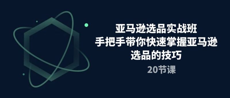(10533期)亚马逊选品实战班,手把手带你快速掌握亚马逊选品的技巧(20节课)-生财有道