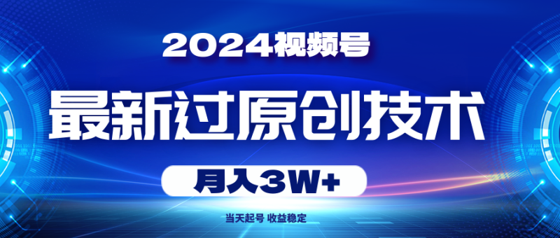 （10704期）2024视频号最新过原创技术，当天起号，收益稳定，月入3W+-生财有道