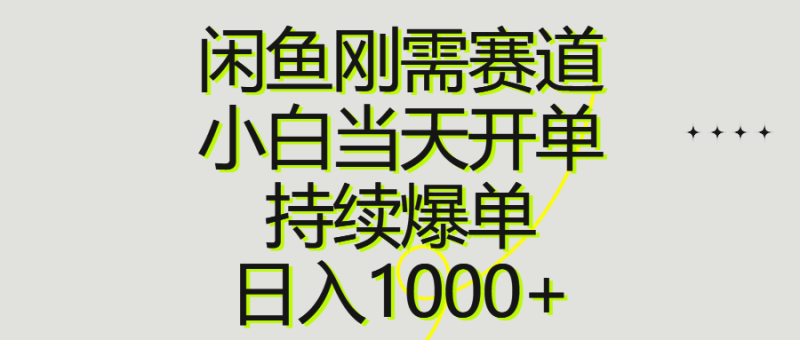 （10802期）闲鱼刚需赛道，小白当天开单，持续爆单，日入1000+-生财有道