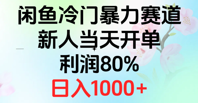 （10985期）2024闲鱼冷门暴力赛道，新人当天开单，利润80%，日入1000+-生财有道