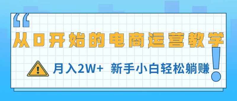 (11081期)从0开始的电商运营教学,月入2W+,新手小白轻松躺赚-生财有道