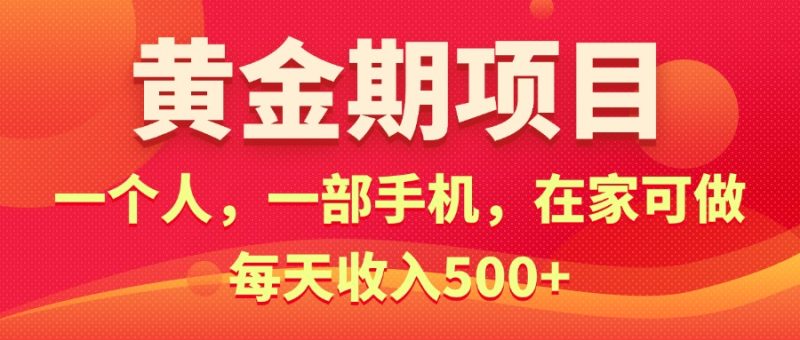 （11527期）黄金期项目，电商搞钱！一个人，一部手机，在家可做，每天收入500+-生财有道
