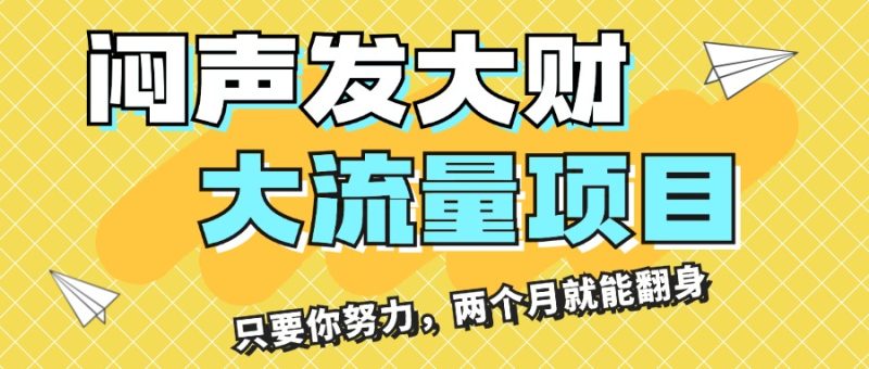(11688期)闷声发大财,大流量项目,月收益过3万,只要你努力,两个月就能翻身-生财有道