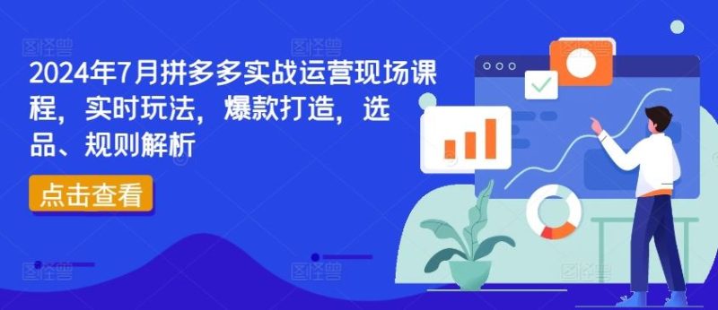 2024年7月拼多多实战运营现场课程,实时玩法,爆款打造,选品、规则解析-生财有道