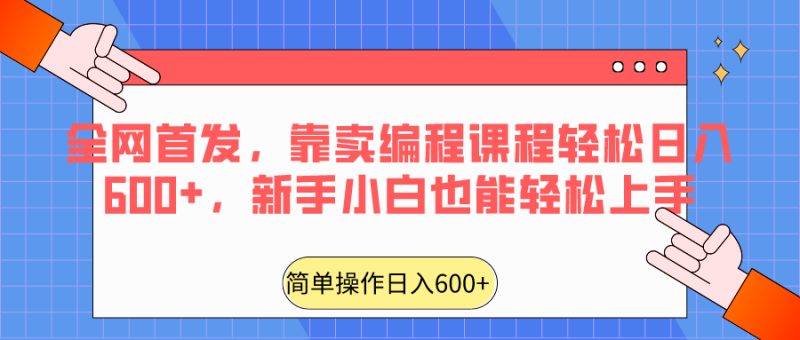 全网首发,靠卖编程课程轻松日入600+,新手小白也能轻松上手-生财有道
