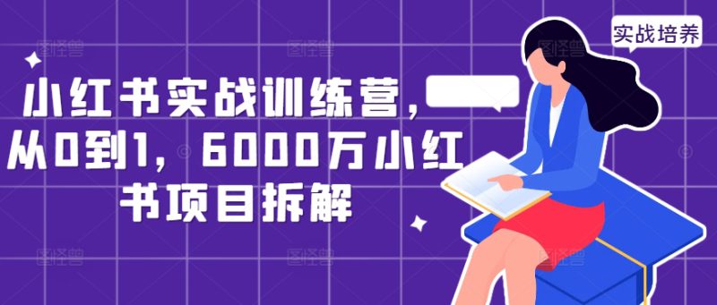 小红书实战训练营,从0到1,6000万小红书项目拆解——生财有道创业项目网-生财有道