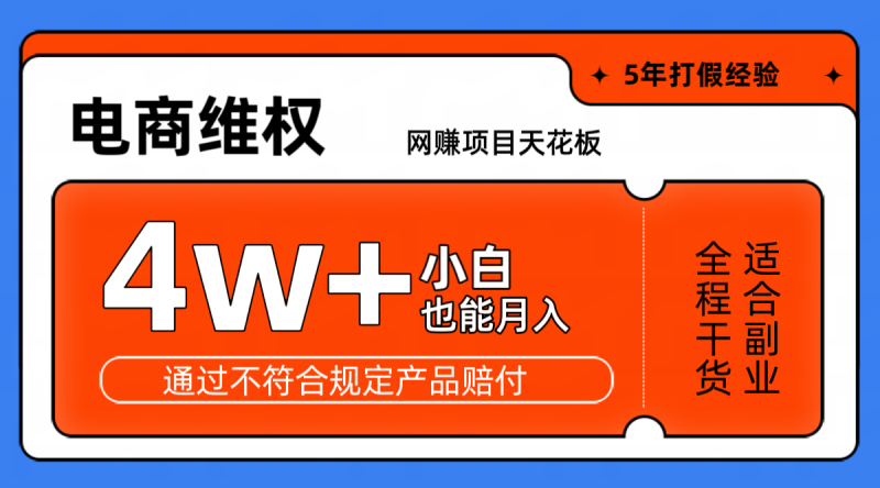 网赚项目天花板电商购物维权月收入稳定4w+独家玩法小白也能上手_生财有道创业网-生财有道