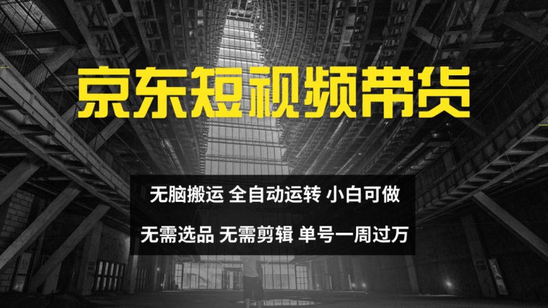 京东短视频达人带货，无脑搬运，无需选品，矩阵操作，单号一周过万_生财有道创业网-生财有道