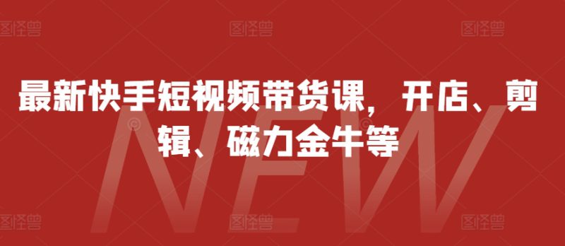 最新快手短视频带货课，开店、剪辑、磁力金牛等_生财有道创业网-生财有道
