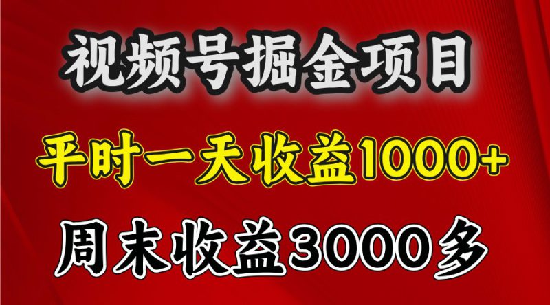 一天收益1000+ 视频号掘金，周末收益会更高些_生财有道创业网-生财有道