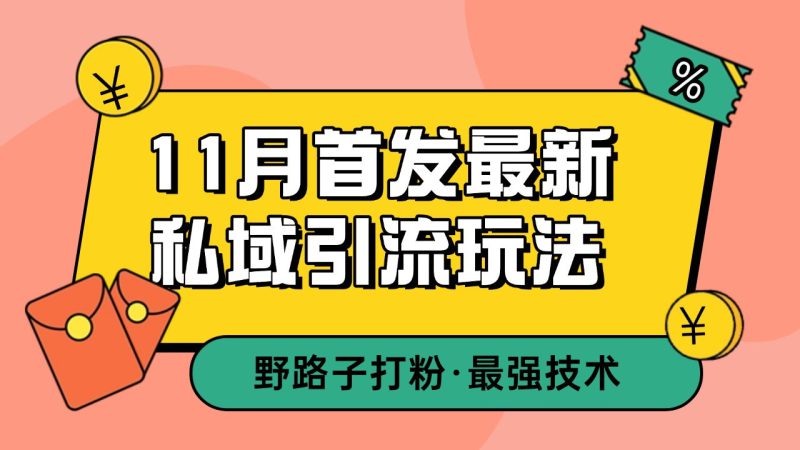11月首发最新私域引流玩法,自动克隆爆款一键改写截流自热一体化 日引300+精准粉_生财有道创业网-生财有道