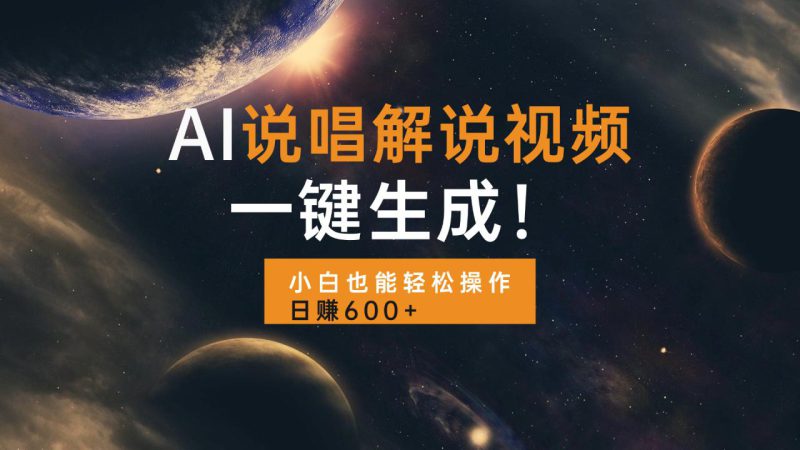 (13618期)AI说唱解说视频,一键生成,小白也能轻松操作日赚600+_生财有道创业项目网-生财有道