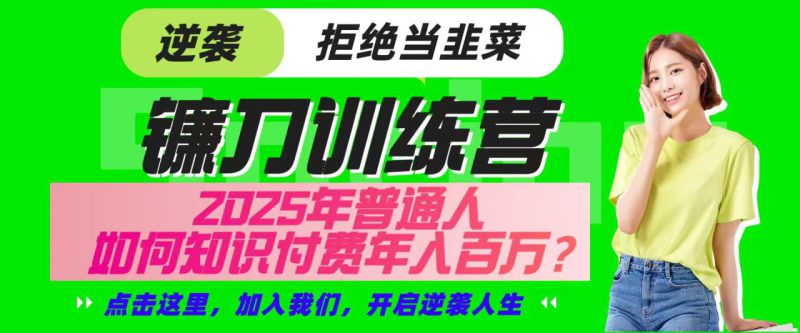 镰刀训练营超级IP合伙人，25年普通人如何通过“知识付费”实现逆袭_生财有道创业网-生财有道