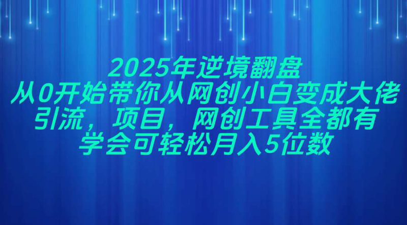(14473期)2025年逆境翻盘,从0开始带你从网创小白变成大佬,引流,项目,网创工..._生财有道创业项目网-生财有道