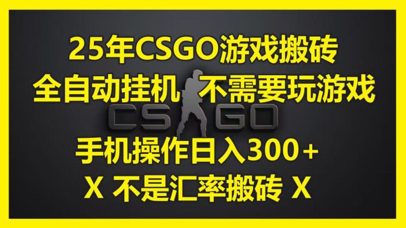 25年CSGO游戏搬砖,全自动挂机,不需要玩游戏,手机操作日入300+。(不是汇率搬砖)_生财有道创业网-生财有道
