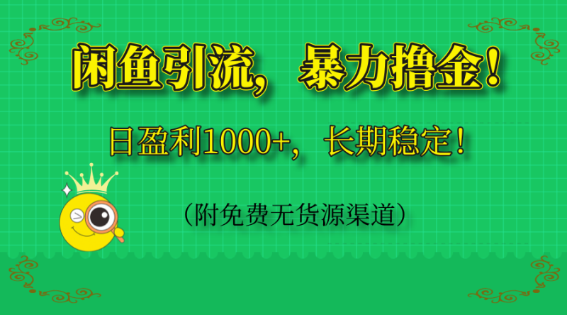 （14647期）闲鱼引流，暴力撸金，日盈利1000+，长期稳定！（附免费无货源渠道）_生财有道创业项目网-生财有道