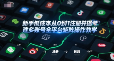 新手低成本从0到1注册并搭建多账号全平台矩阵操作教学，手机号-邮箱-IP-工具——生财有道创业项目网-生财有道