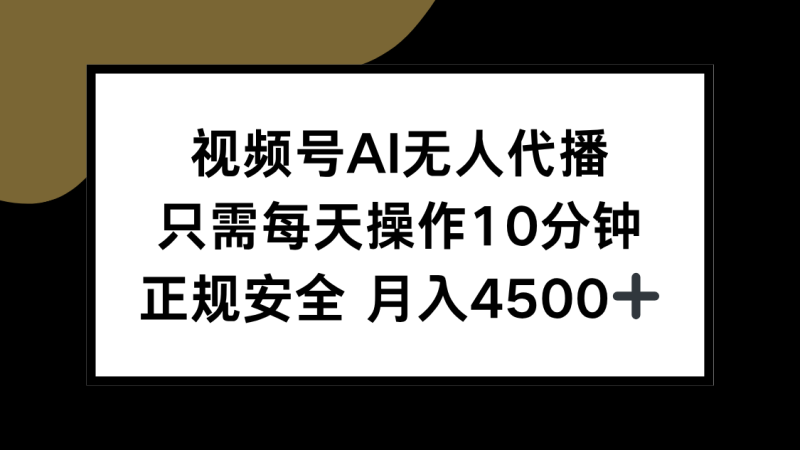 （15401期）视频号AI无人代播，只需每天操作10分钟，正规安全，月入4500+_生财有道创业项目网-生财有道
