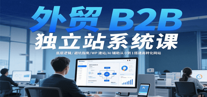 外贸B2B独立站系统课:底层逻辑/避坑指南/WP建站/AI辅助从0到1搭建高转化网站_生财有道创业网-生财有道