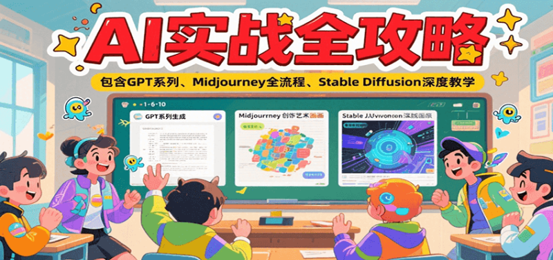 AI实战全攻略，包含GPT系列、Midjourney全流程、Stable Diffusion深度教学_生财有道创业网-生财有道