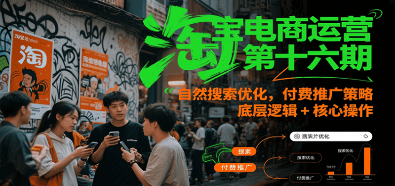 淘宝电商运营第十六期，自然搜索优化，付费推广策略，底层逻辑+核心操作_生财有道创业网-生财有道