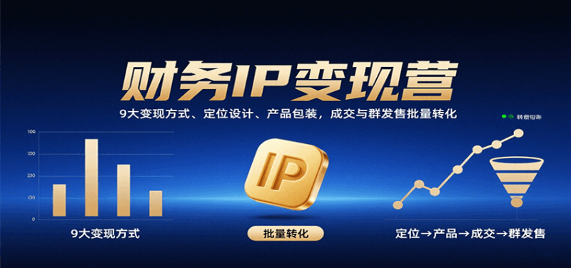 财务IP变现营：9大变现方式、定位设计、产品包装，成交与群发售批量转化_生财有道创业网-生财有道