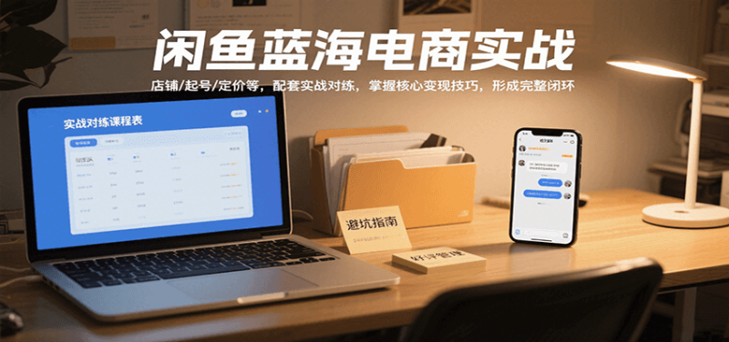 闲鱼蓝海电商实战,涵盖店铺、起号、定价等,配套实战对练,掌握核心变现技巧_生财有道创业网-生财有道