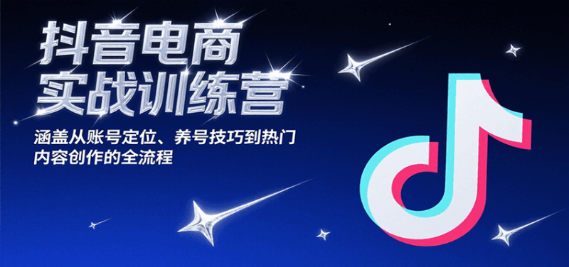 抖音电商实战训练营，涵盖从账号定位、养号技巧到热门内容创作的全流程_生财有道创业网-生财有道