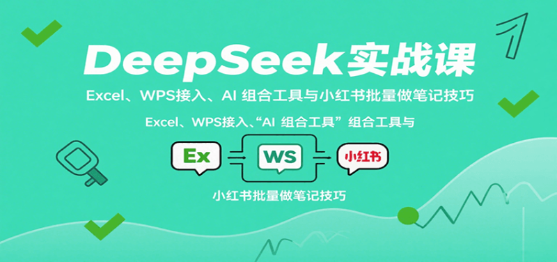 DeepSeek实战课：Excel、WPS接入、AI 组合工具与小红书批量做笔记技巧_生财有道创业网-生财有道