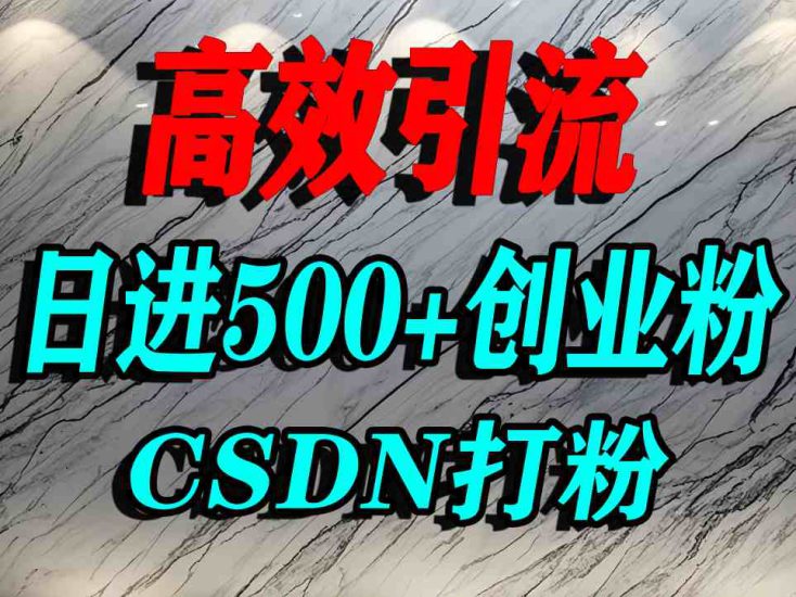 怎么打创业粉?CSDN又一个你不知道的打粉引流神秘平台,单人日引500+精准流量——生财有道创业项目网-生财有道