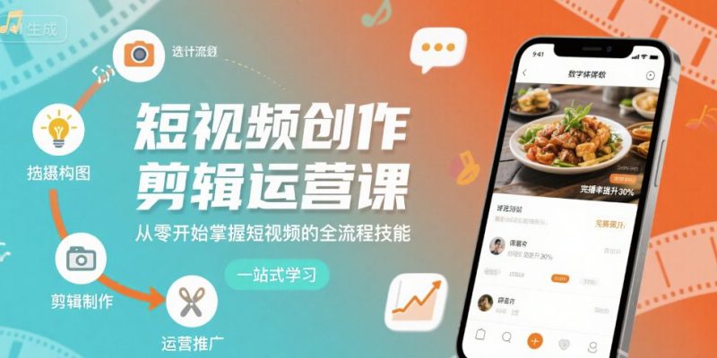 短视频创作剪辑运营课，从零开始掌握短视频的全流程技能——生财有道创业项目网-生财有道